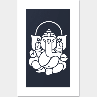 Ganesh Ganesa Ganapati Elephant 3 (white) Posters and Art